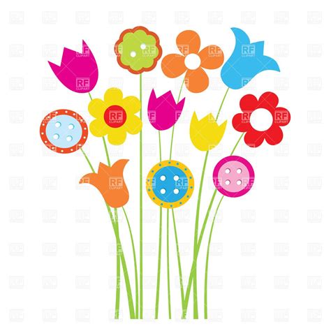 cute flowers clipart|bright flowers clip art.